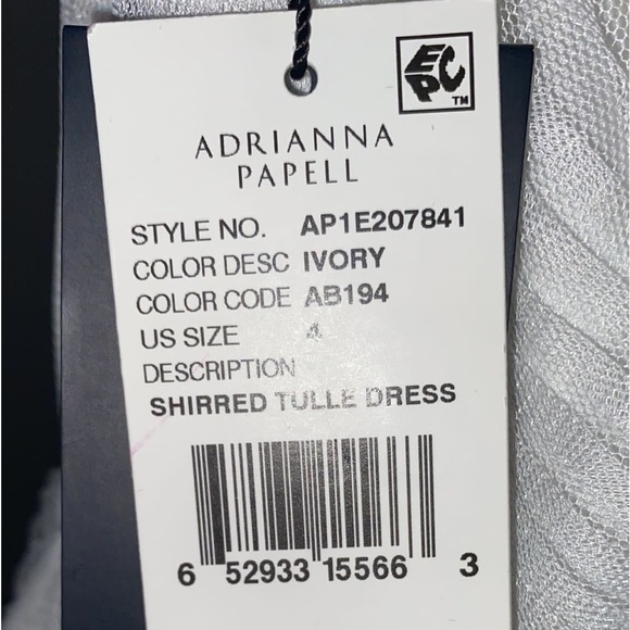 Sleeveless Shirred Tulle Midi Dress Ivory Adrianna Papell - Picture 3 of 10